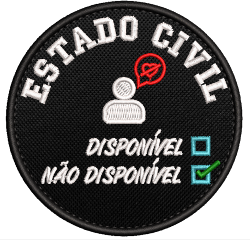 Patch Bordado Estado Civil Não disponível 8cm v4