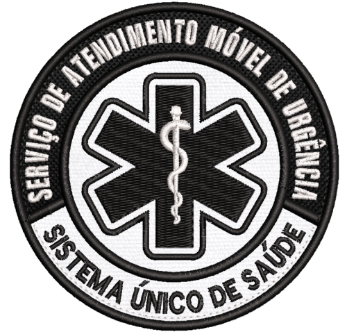 Patch Bordado Serviço Atendimento Móvel Urgência SAMU 10cm