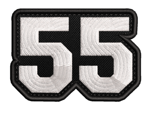 Patch Bordado Número 55 corrida kart quadriculado 7x5cm